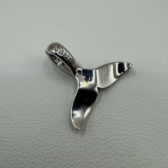 Genuine 925 Sterling Silver Whale / Mermaid Tail Charm - Picture 6 of 7